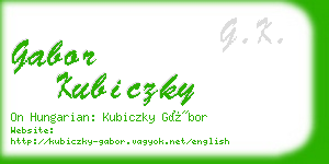 gabor kubiczky business card